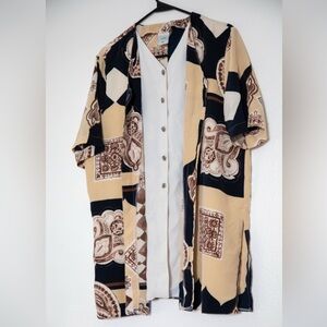 Vintage Canda Paisley Layered Button Shirt Size XL